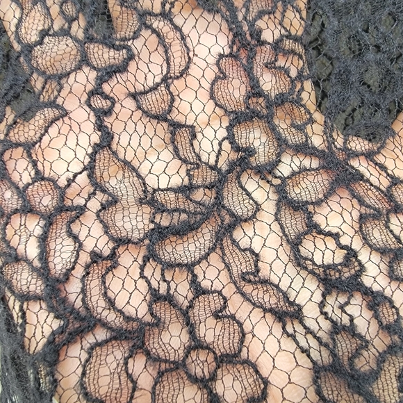 La Perla Wool Alpaca Floral regal Leavers Lace Long Sleeve Top Black size small - Picture 8 of 15